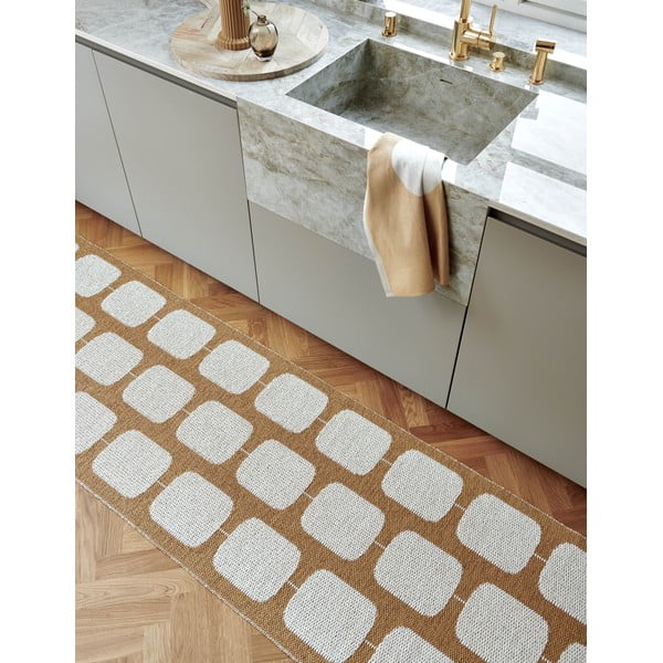 Okrovožlto-krémový vnútorný a vonkajší behúň 70x300 cm Sten Ochre – Pappelina-image-3