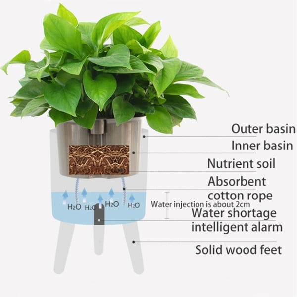 Biely samozavlažovací kvetináč Tomasucci Calla, ø 22,8 cm-image-4