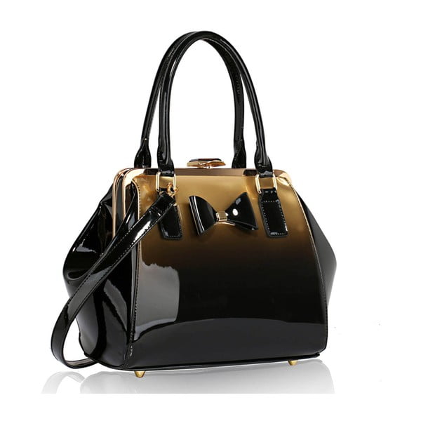 Hnedo-čierna kabelka L&S Bags Satino