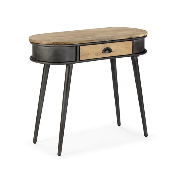 Čierny/v prírodnej farbe konzolový stolík 38x90 cm Delhi – MOME-image-1