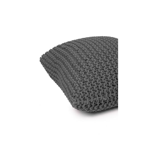 Šedý vankúšový puf Bonami Essentials Knit-image-3