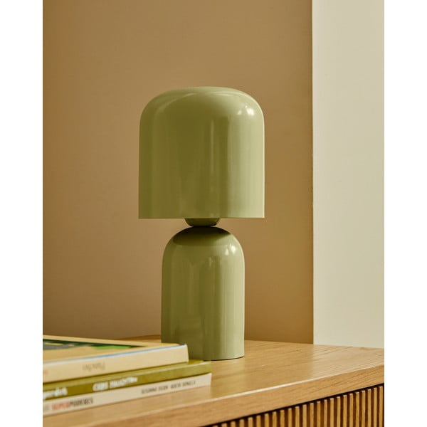 Zelená stolová lampa s kovovým tienidlom (výška 28 cm) Monze – Kave Home-image-1