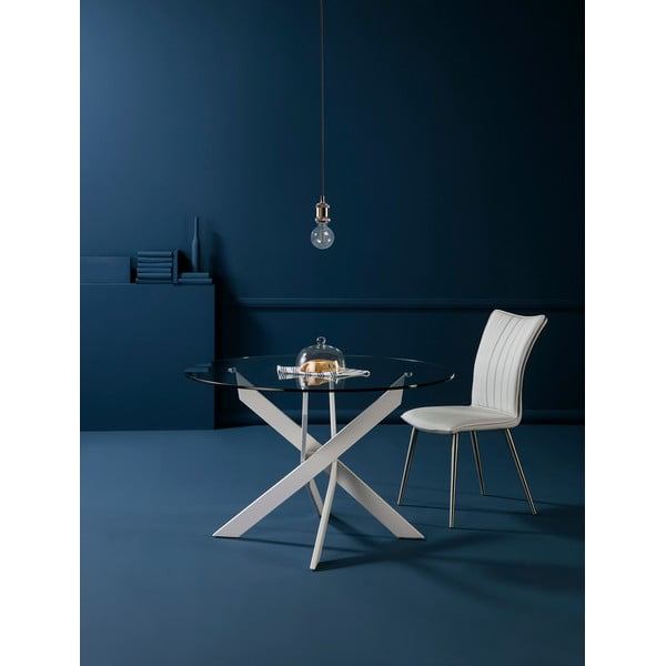 Okrúhly jedálenský stôl so sklenenou doskou 120x120 cm Ruth - Marckeric-image-1