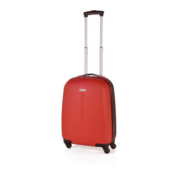 Červený cestovný kufor na kolieskach Arsamar Wright, výška 55 cm
