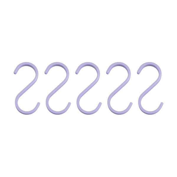 Fialové závesné kovové háčiky v súprave 5 ks Hang-it – Mette Ditmer Denmark