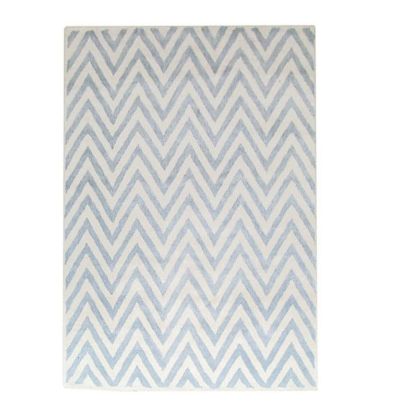 Vlnený koberec Ziggy Ivory Blue, 153x244 cm
