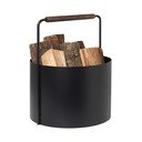 Čierny kovový košík na palivové drevo Blomus Fireplace