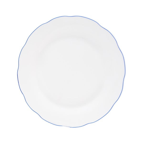 Biely porcelánový plytký tanier Orion Blue Line, ⌀ 26,5 cm