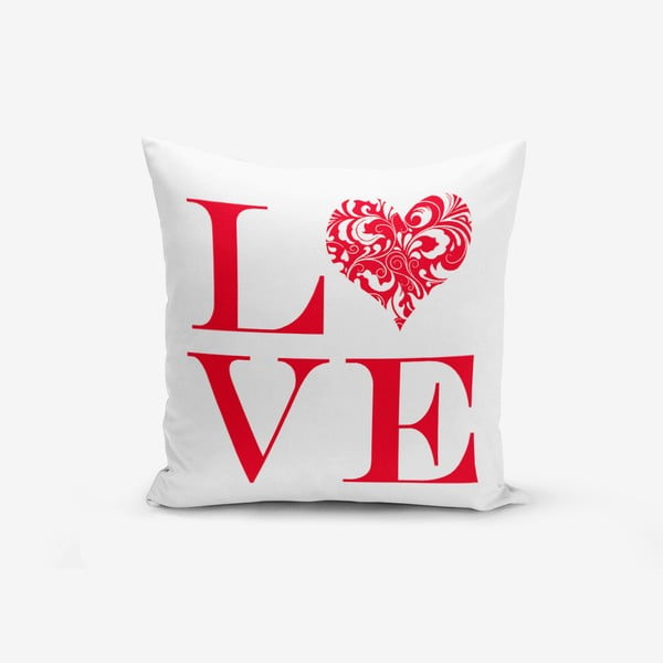 Obliečka na vaknúš s prímesou bavlny Minimalist Cushion Covers Love Red, 45 × 45 cm