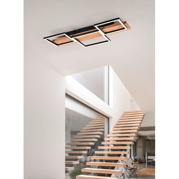 LED stmievateľné stropné svietidlo v čierno-prírodnej farbe 34x65 cm Harper – Trio-image-1