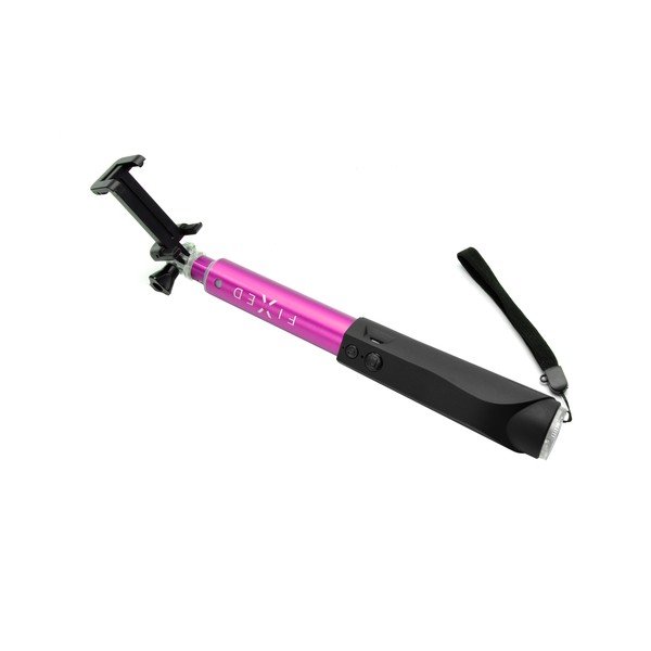 Ružová teleskopická selfie tyč FIXED v luxusnom hliníkovom prevedení-image-1