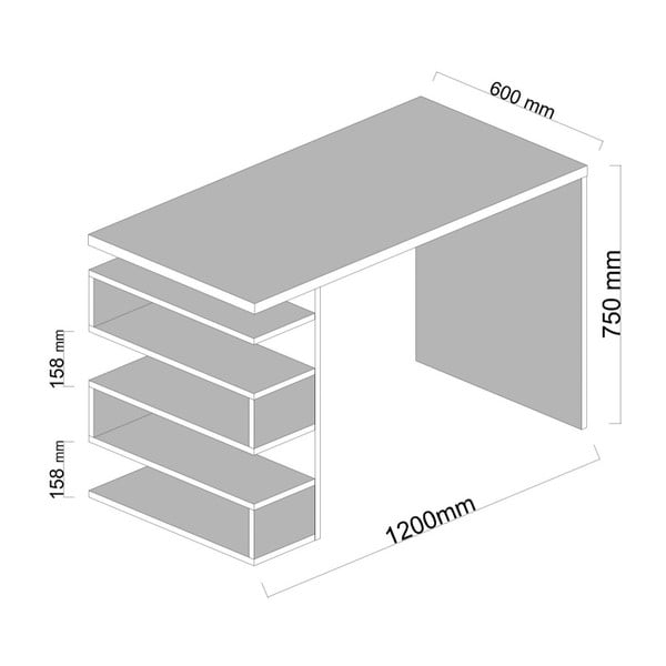 Biely pracovný stôl Gardo Snake-image-1
