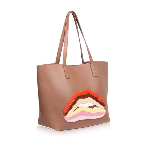 Béžová kabelka L&S Bags Lips