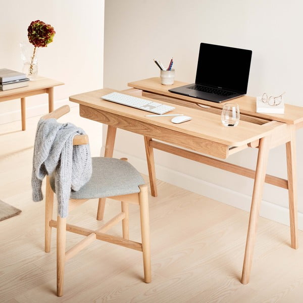 Pracovný stôl s doskou z dubového dreva 110x55.5 cm Home - Hammel Furniture-image-1