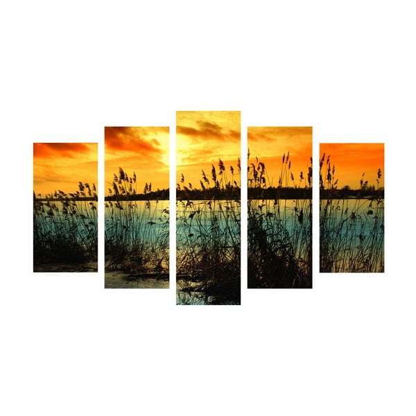 5-dielny obraz Romantic Lake, 60x100 cm