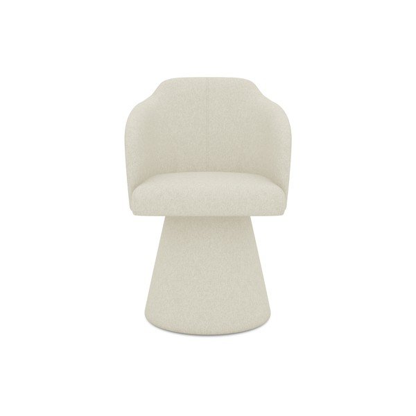 Krémovobiele čalúnené jedálenské kreslo Kanoa – Makamii-image-1