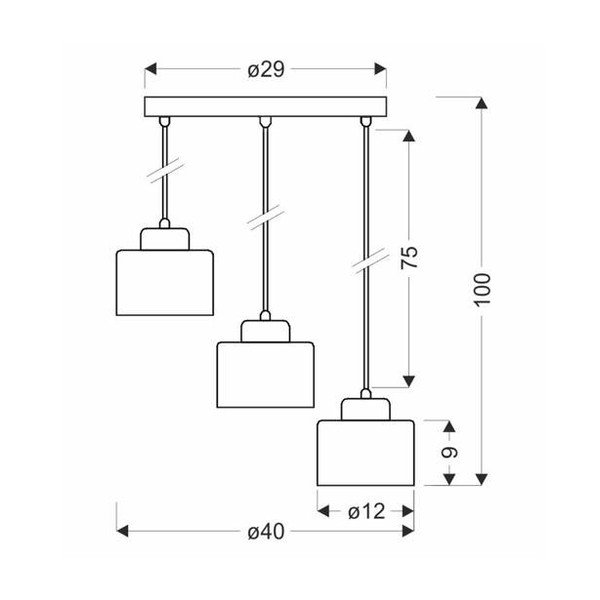 Čierne kovové závesné svietidlo Wama - Candellux Lighting-image-1