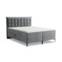 Sivá boxspring posteľ s úložným priestorom 180x200 cm Mikana – Makamii