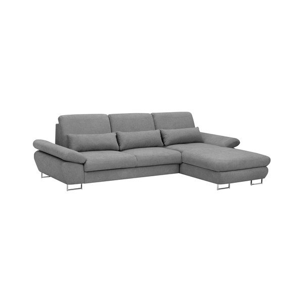 Svetlosivá rozkladacia rohová pohovka Windsor & Co Sofas Pi, pravý roh-image-1