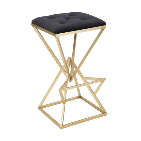 Čierna/v zlatej farbe čalúnená barová stolička (výška sedadla 75 cm) Piramid – Mauro Ferretti-image-2