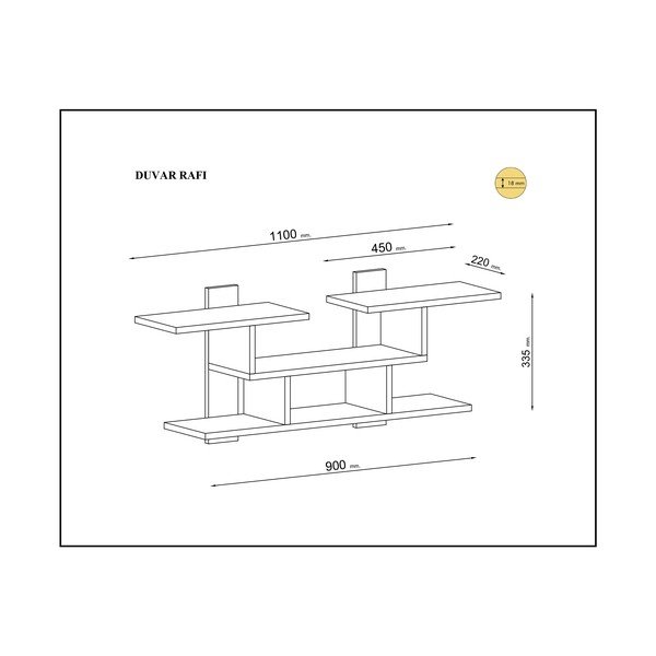 Biela prírodná poschodová polica v dekore borovice Mint - Gauge Concept-image-2