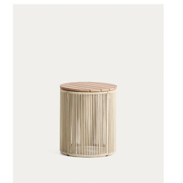 Okrúhly záhradný stolík s doskou z akácie ø 40 cm Dandara – Kave Home-image-3