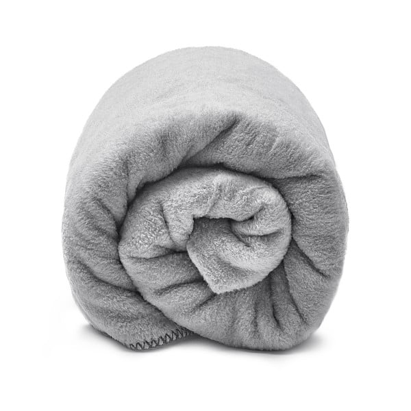 Šedá bavlnená deka hundre, 100 × 150 cm