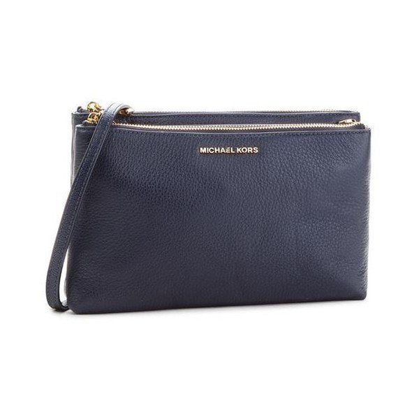 Tmavomodrá kožená kabelka Michael Kors Crossbody
