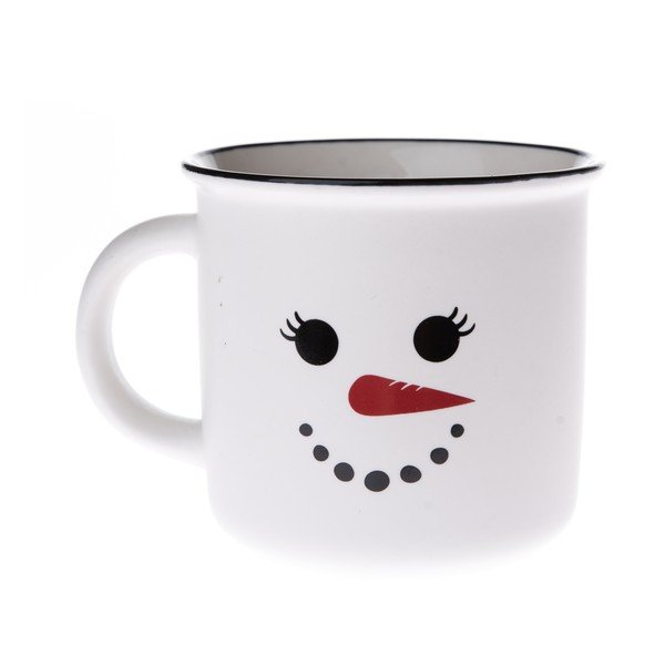 Biely porcelánový hrnček s vianočným motívom 380 ml Snowman – Dakls