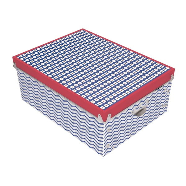 Červeno-modrý úložný box Incidence Nautic Mix, 34,5 x 26 cm
