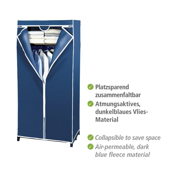 Modrá látková úložná skriňa Wenko, 160 x 50 x 75 cm-image-4