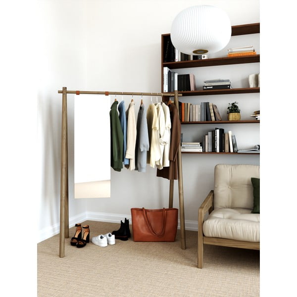 Hnedý stojan na oblečenie z borovicového dreva Hongi - Karup Design-image-1