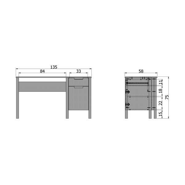 Biely pracovný stôl WOOOD Jade-image-3
