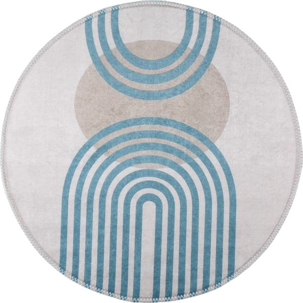 Modrý/sivý okrúhly koberec ø 160 cm - Vitaus