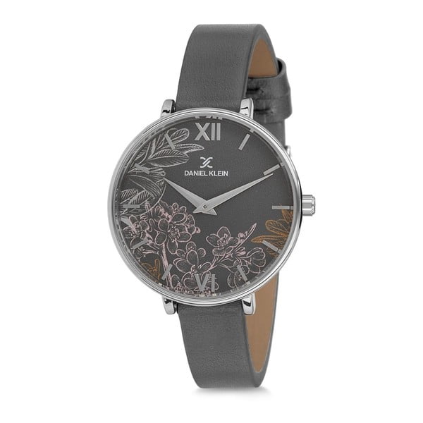 Dámske hodinky s šedým koženým remienkom Daniel Klein Rockstar