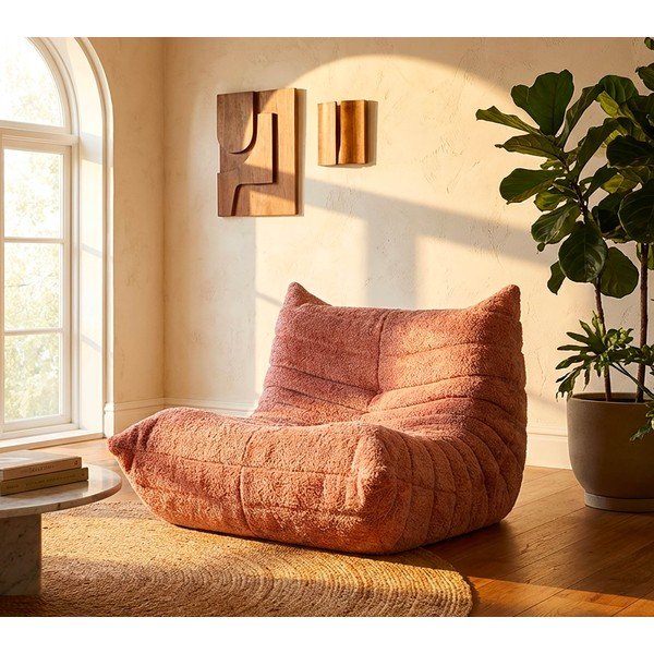 Ružový sedací vak z textílie buklé Mask – Mauro Ferretti-image-1