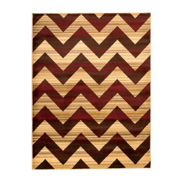 Hnedý vysokoodolný koberec Floorita Inspiration ZigZag, 165 × 235 cm