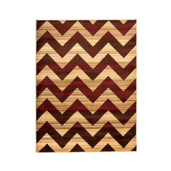 Hnedý vysokoodolný koberec Floorita Inspiration ZigZag, 165 × 235 cm