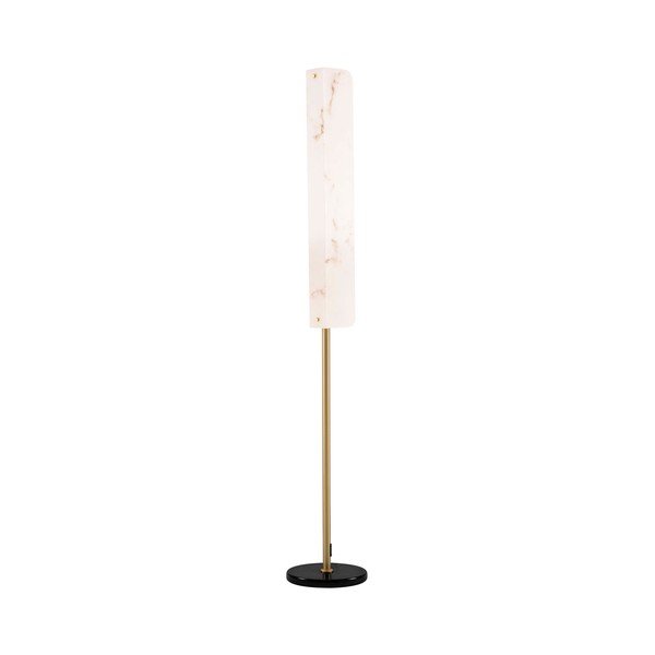 Krémovobiela/v mosadznej farbe LED stojacia lampa v dekore mramoru (výška  160 cm) Aider – Nova Luce