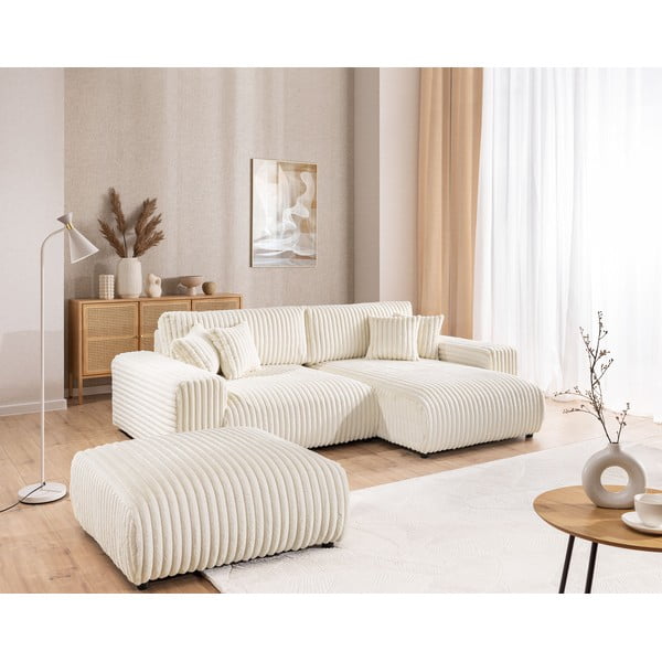 Krémová menčestrová podnožka Justin – Ropez-image-3