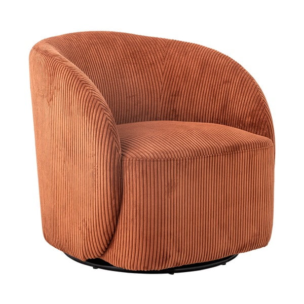 Oranžové menčestrové kreslo ušiak Pradi – Bloomingville