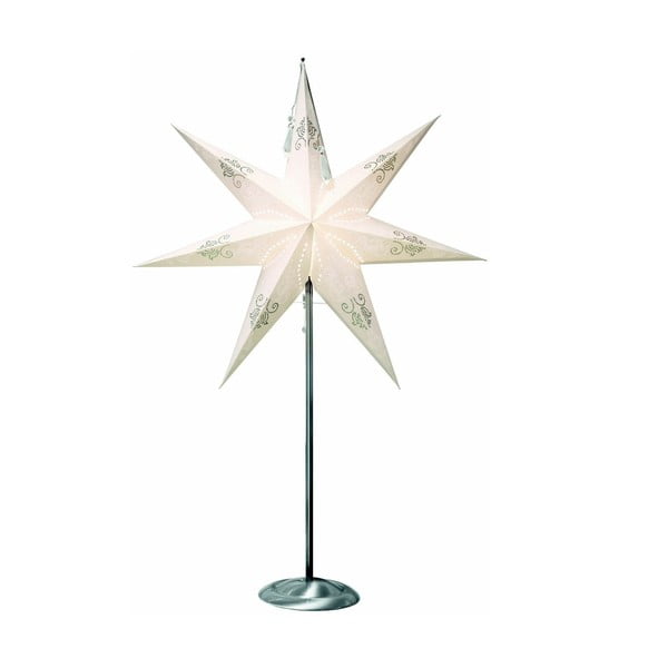 Krémová svietiaca hviezda so stojanom Best Season Tindra, 88 cm