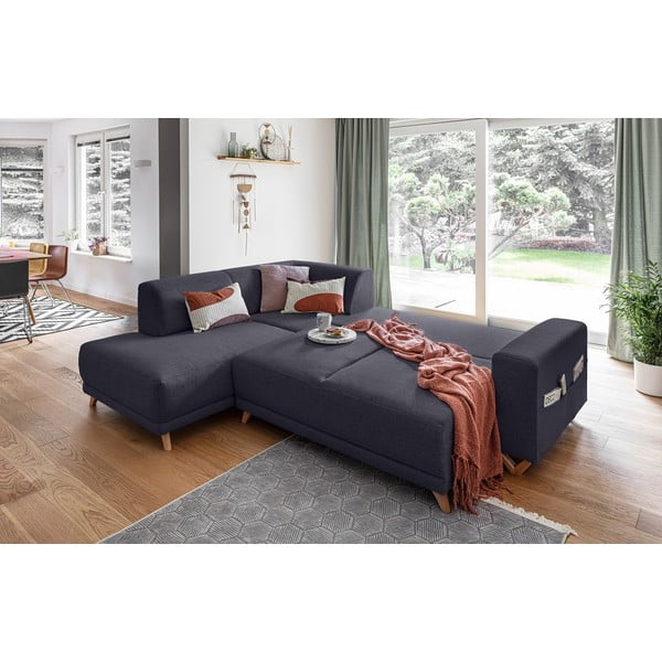 Antracitová rozkladacia/s úložným priestorom rohová pohovka (ľavý roh/do L) Classy Sophie – Miuform-image-4