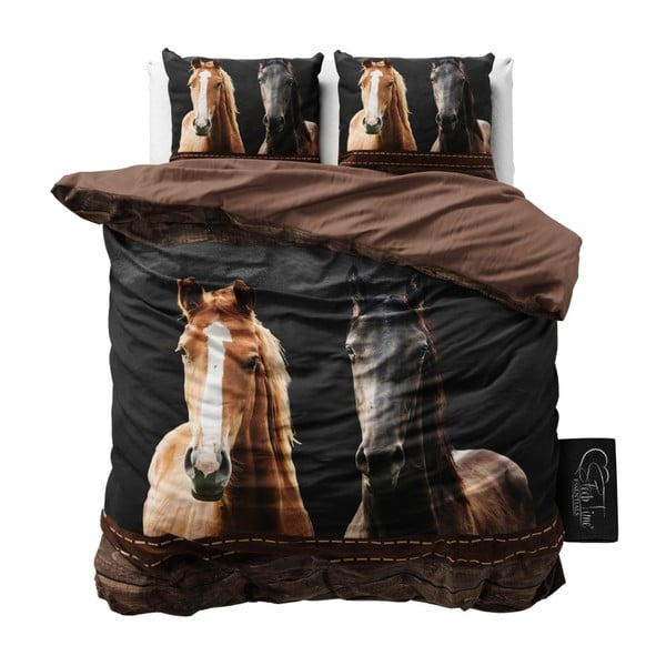 Obliečky z mikroperkálu Sleeptime Horses, 200 x 220 cm