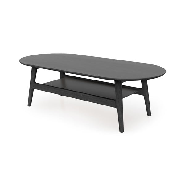 Čierny konferenčný stolík v dekore duba 60x130 cm Curved – Woodman-image-2