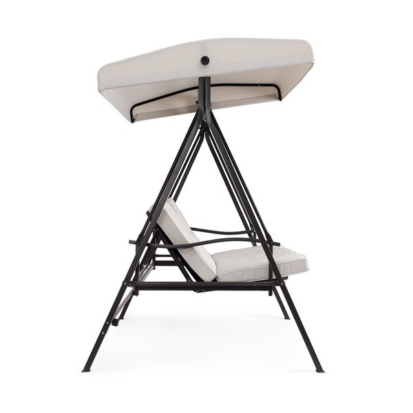 Antracitová/béžová kovová záhradná hojdačka Taurus – Bizzotto-image-3