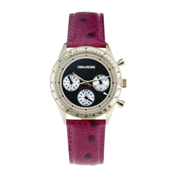 Dámske hodinky s červeným koženým remienkom Zadig & Voltaire Milano