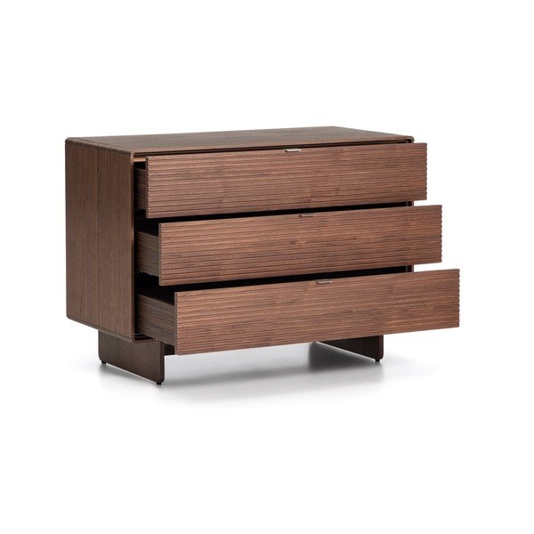 Komoda v dekore orecha v tmavo prírodnej farbe 101x75x50 cm Norlen – Kave Home-image-4