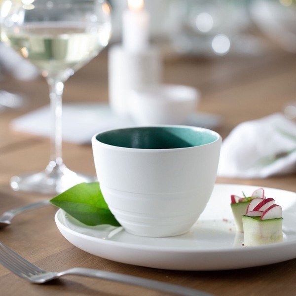 Bielo-zelená porcelánová šálka Villeroy & Boch Leaf, 450 ml-image-1