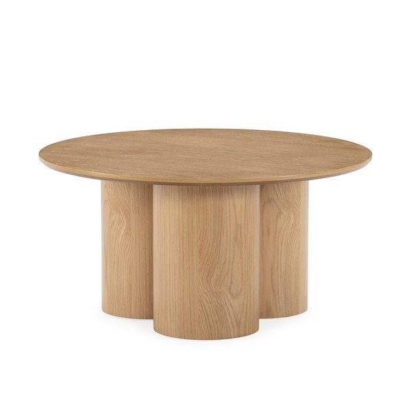 Okrúhly konferenčný stolík v dekore duba v prírodnej farbe ø 80 cm Lua – MOME